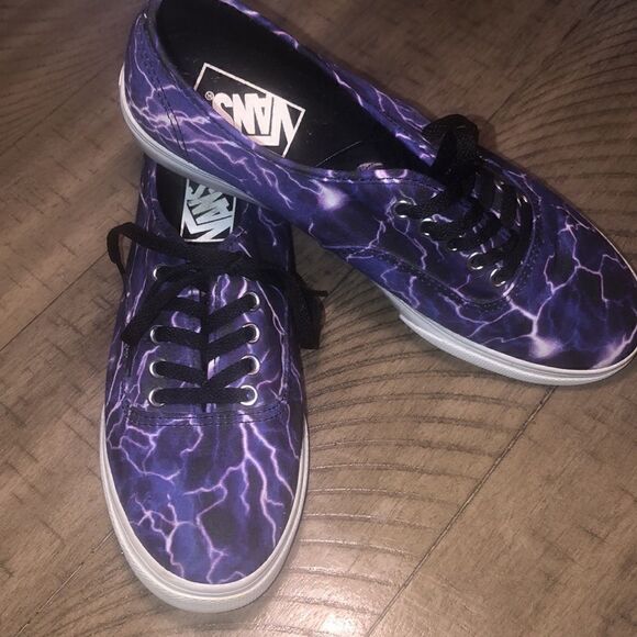 Purple Lightening Skies Vans Sanitized with Coconut 🥥 Clorox - Picture 2 of 16